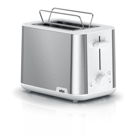BRAUN HT1510WH PurShine weiß Toaster - 900 Watt, 8 Bräunungsstufen, intelligente Wärmeregelung