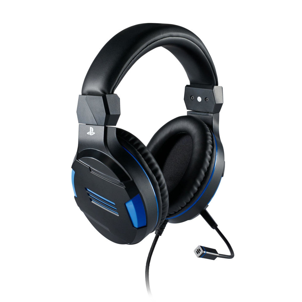 BIGBEN PS4 Stereo-Gaming-Headset schwarz/blau | 40-mm-Lautsprecher für kraftvollen Bass | Justierbares Mikrofon