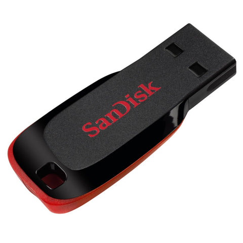 SanDisk Cruzer Blade 64 GB USB-Stick - Stilvolles Design, 64 GB Speicher, Schwarz & Rot