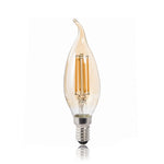 XAVAX LED-Filament E14 400lm 35W 4W Windstoß-Kerze Amber Warmweiß