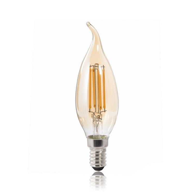 XAVAX LED-Filament E14 400lm 35W 4W Windstoß-Kerze Amber Warmweiß