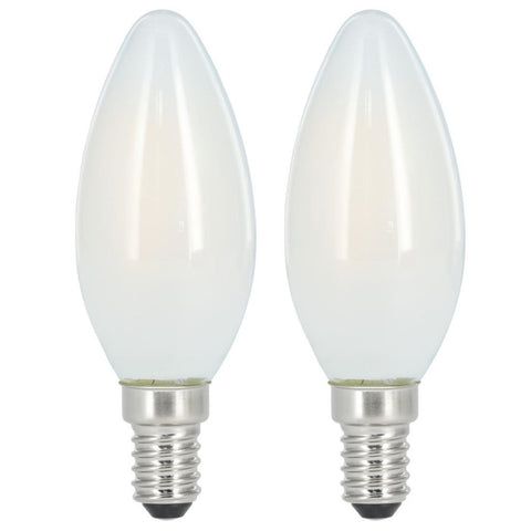 XAVAX LED-Filament E14 Kerzenlampe Matt Warmweiß 2er Pack