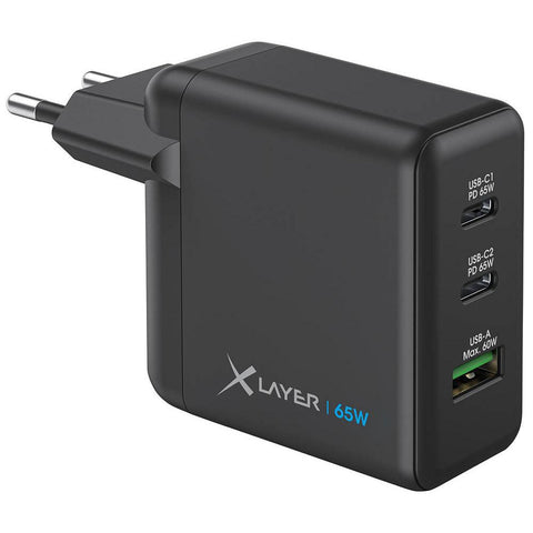 XLayer Powercharger 65W USB-C Black - Schnelles Laden mit GaN-Technologie