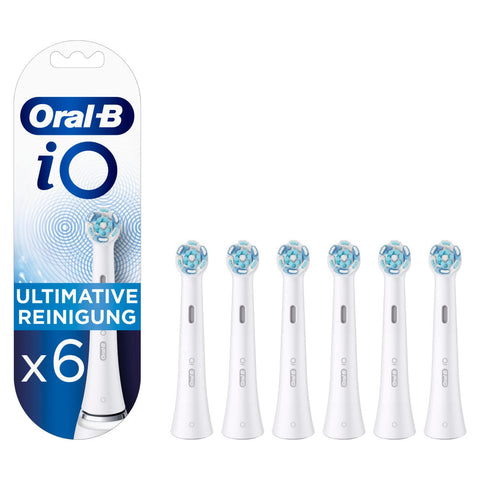 Oral-B Aufsteckbürsten iO Ultimative Reinigung, 6er-Pack - Entfernt 100% mehr Plaque - Borsten-in-Borsten-Bündel - Für iO Zahnbürsten