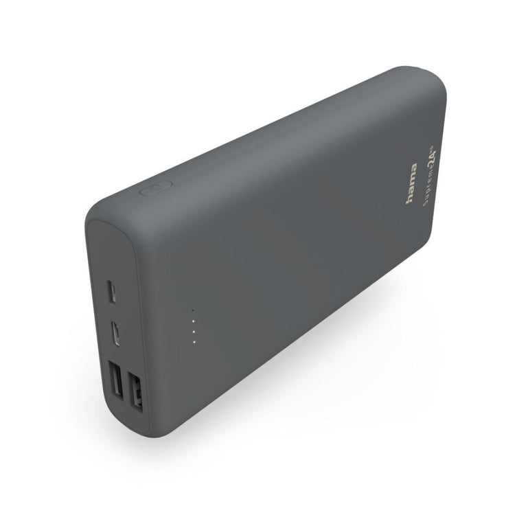 HAMA Power Pack "Supreme 24HD" 24000mAh, Grau – Externes Ladegerät mit 3 Ausgängen