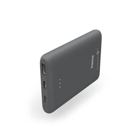 HAMA Power Pack Supreme 5HD 5000mAh USB-C Grau (00201671) - Schnellladefunktion, Zertifizierte Zellen, Klein und leicht - Ideal für unterwegs