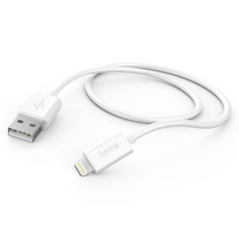 HAMA Ladekabel USB-A auf Lightning 1m Weiß (00201579) - Schnellladekabel für Apple iPhones & iPads