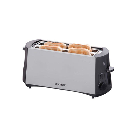 CLOER 3710 Langschlitz-Toaster - 4 Scheiben: Edelstahl, 1380 Watt, 7 Bräunungsstufen