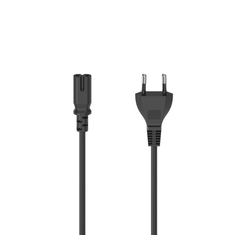 HAMA Netzkabel mit Eurostecker, 2-Pin-Stecker, 2,5 m, Schwarz - Ideal für Elektrogeräte an 230-V-Stromnetz