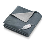 BEURER Wärmezudecke HD 75 Cosy Dark Grey - Weiche & Kuschelige Decke mit 6 Temperaturstufen