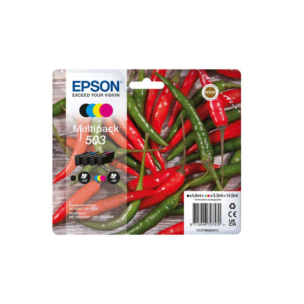 Epson Multipack 4-colours 503 Ink Chillies Druckerpatrone - Brillante Farben und hohe Zuverlässigkeit