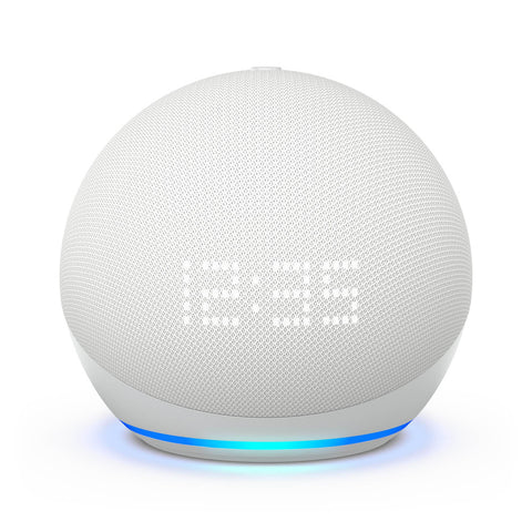 Amazon Echo: Echo Dot Uhr (5. Gen) Weiß Smarter Lautsprecher