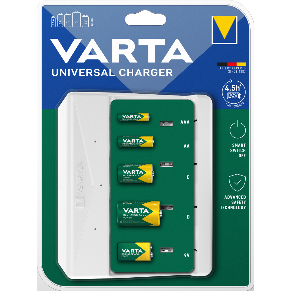 VARTA Ladegerät Universal Charger: Schnell, weltweit einsetzbar & sicher