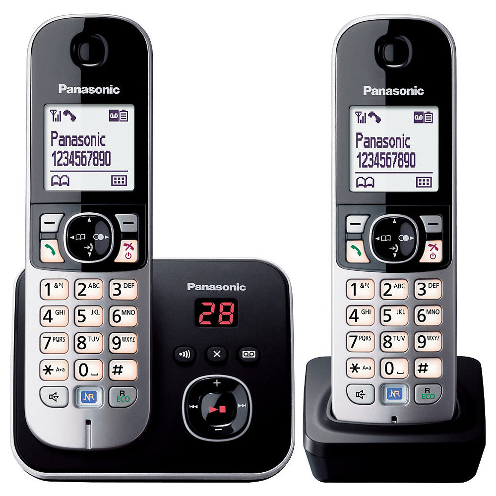 Panasonic KX-TG6822GB Duo Schwarz Schnurloses Telefon mit erweitertem Anrufbeantworter