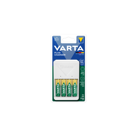 VARTA Plug Charger 4x AA 56706 2100mAh Ladegerät - Schnell, sicher, weltweit einsetzbar