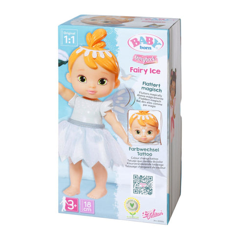 BABY born Puppe Storybook Fairy Ice - Magischer Zauberstab, leuchtende Gesichtsbemalung - 180 mm - Batterien inklusive - ab 3 Jahren