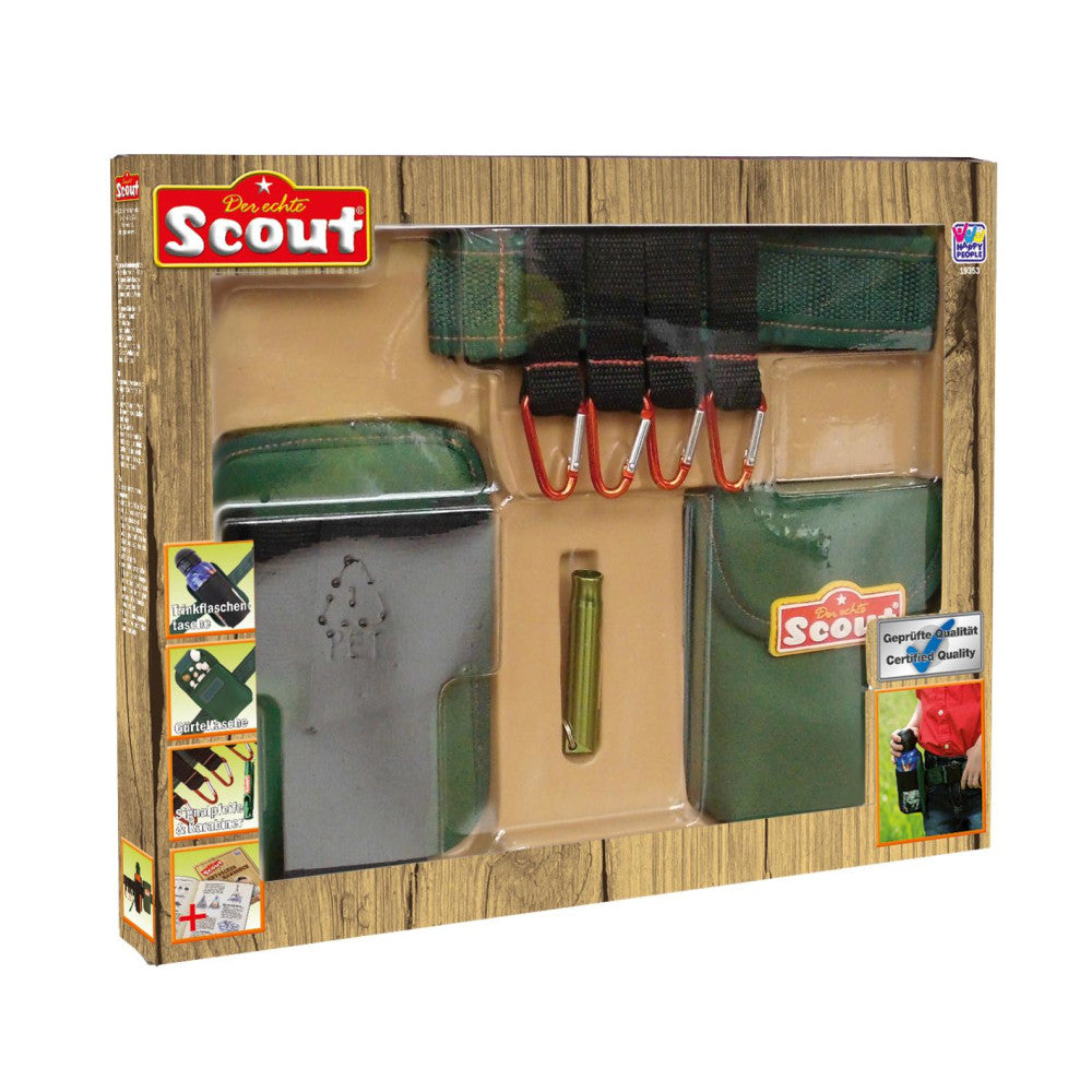 Scout Neopren Abenteuergürtel Set mit Signalpfeife und 4 Karabiner - Outdoor-Abenteurer Gürteltasche