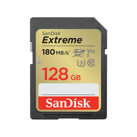 SanDisk SDXC Extreme 128GB Speicherkarte - V30/U3, 180/90 MB/s R/W - Inkl. RescuePRO Deluxe