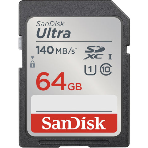 SanDisk SDXC Ultra 64GB (Class 10/UHS-I/140MB/s) (00215415) Speicherkarte - Zuverlässige Leistung für Kameras und Smartphones