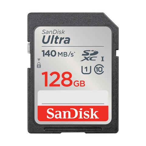 SanDisk SDXC Ultra 128GB (00215416) Speicherkarte: High-Speed, 140 MB/s, Video Speed Class V10