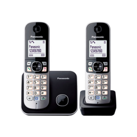 Panasonic KX-TG6812GB Duo Schwarz Schnurloses Telefon mit Smart-Taste - 1,8 Zoll Display, 30 Melodien