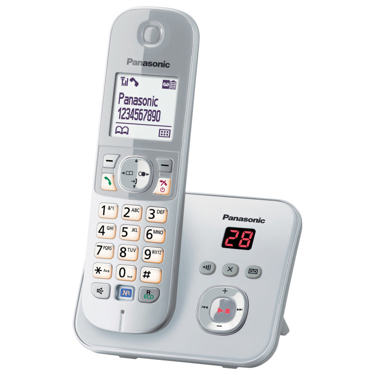 Panasonic KX-TG6821GS Perlsilber: Schnurloses Telefon mit erweitertem Anrufbeantworter und smarten Funktionen