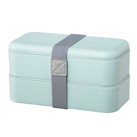 Bentobox, 2 stapelbare Lunchboxen, 500 ml je Kammer, Pastellblau (00181595)