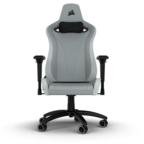 Corsair TC200 Plush Leatherette Grau/Weiß Gaming-Stuhl - Stilvolles Design für ultimativen Komfort