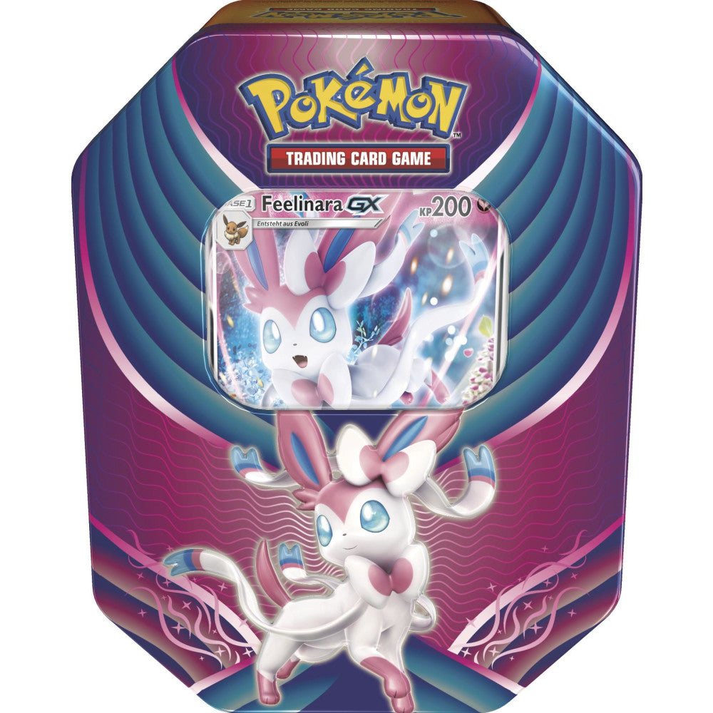 Pokémon Tin Box: 4 Boosterpacks, holografische Karte & Code-Karte - Perfekt für Pokémon Fans