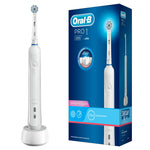 Oral-B PRO 1 200 Elektrische Zahnbürste Weiß - Gründliche 3D-Reinigung mit Drucksensor