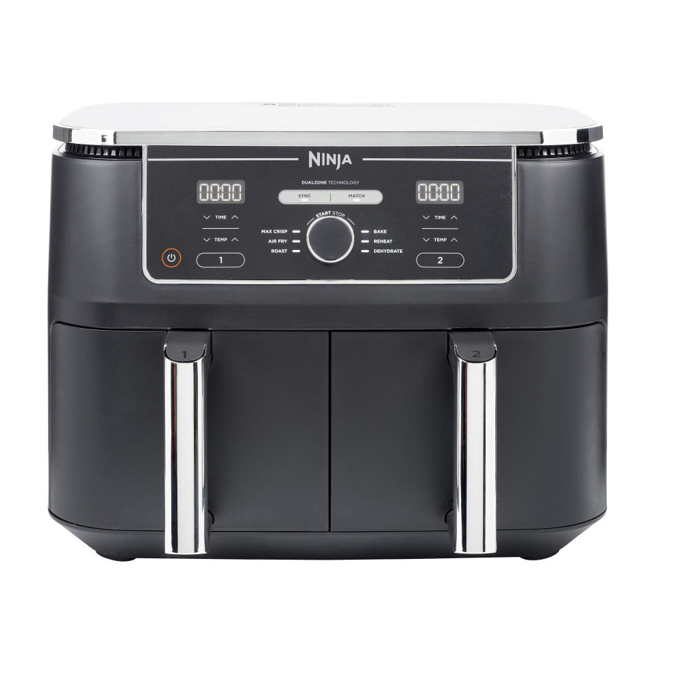 Ninja AF400EU Max Doppel-Heißluftfritteuse | 2470 Watt | 9,5 Liter Fassungsvermögen | Sync- & Match-Funktion | Timer | Spülmaschinenfest