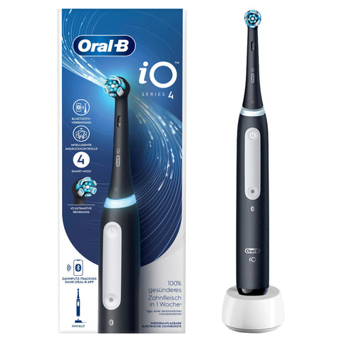 Oral-B iO Series 4 Elektrische Zahnbürste Matt Black - Revolutionäre magnetische Reinigungstechnologie