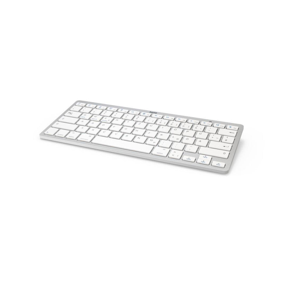 HAMA Bluetooth®-Tastatur "KEY4ALL X510" in Silber/Weiß - Kompakte Bluetooth-Tastatur für iOS, Android und Windows