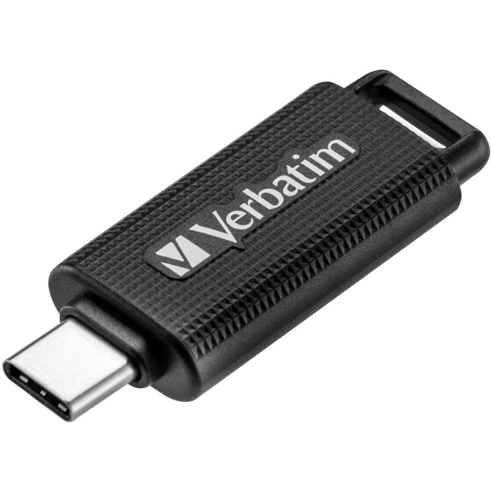 Verbatim USB-Stick Store 'n' Go (49459) 128GB Schwarz/Grau USB-C | Lesegeschwindigkeit 100MB/s | Schreibgeschwindigkeit 100MB/s | Rückwärtskompatibel mit USB 2.0