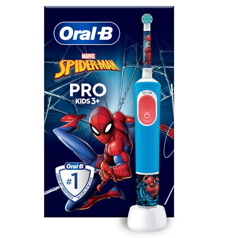 Oral-B Pro Kids Spiderman Elektrische Zahnbürste - Kariesbekämpfung & Schutz für empfindliches Zahnfleisch