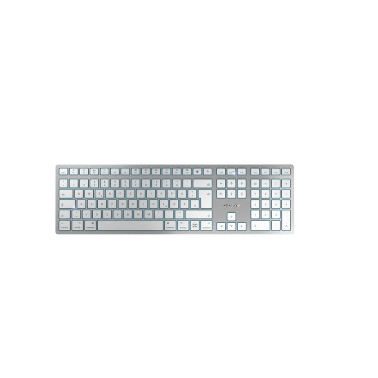 CHERRY Tastatur KW 9100 SLIM FOR MAC, Silber - Chiclet-Layout, SX Technologie