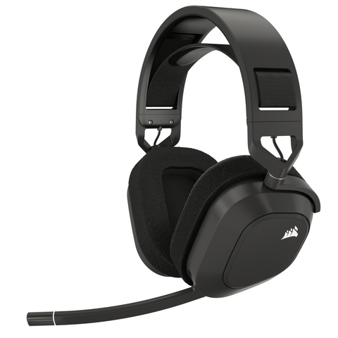 Corsair HS80 Max Wireless Stahlgrau Gaming-Headset mit 24 Bit/96 kHz Drahtlosverbindung