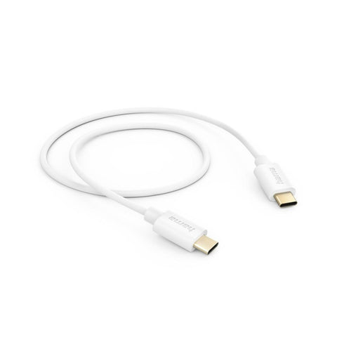 HAMA Ladekabel USB-C - USB-C 1m Weiß | Schnellladekabel für Smartphones & Tablets