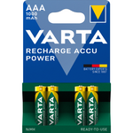 VARTA RECHARRGE ACCU Power AAA 1000mAh 4er Blister Akku - Wiederaufladbar, ideal für Fotokameras und Blitzlichtgeräte