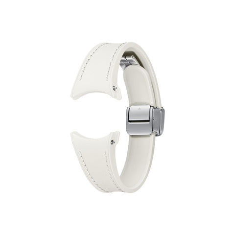 SAMSUNG Armband D-Buckle Hybrid Eco-Leather Band (20 mm, Slim, S/M) ET-SHR93 für die Galaxy Watch-Serie - Cream