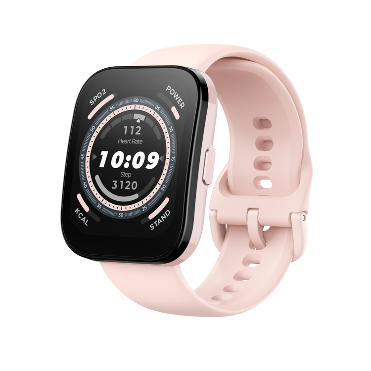 Amazfit Smartwatch Bip 5, Pastel Pink - Großes Display, Bluetoothanrufe, 120+ Sportmodi