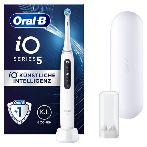 Oral-B iO Series 5 Elektrische Zahnbürste Quite White - Effektive Plaque-Entfernung & Intelligentes Zahnputz-Feedback