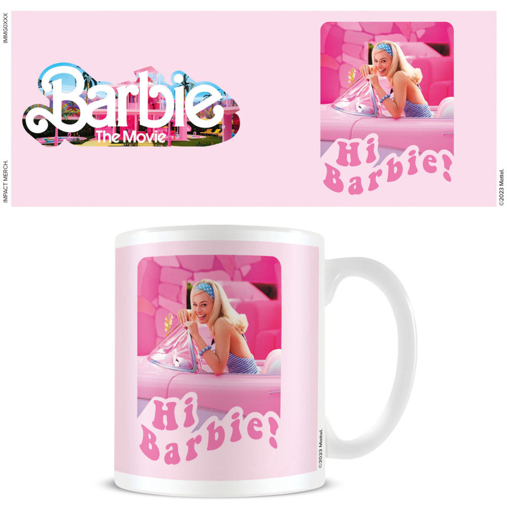 Weiße Keramik Tasse Barbie Movie (Hi Barbie) - 325 ml, spülmaschinen- & mikrowellengeeignet