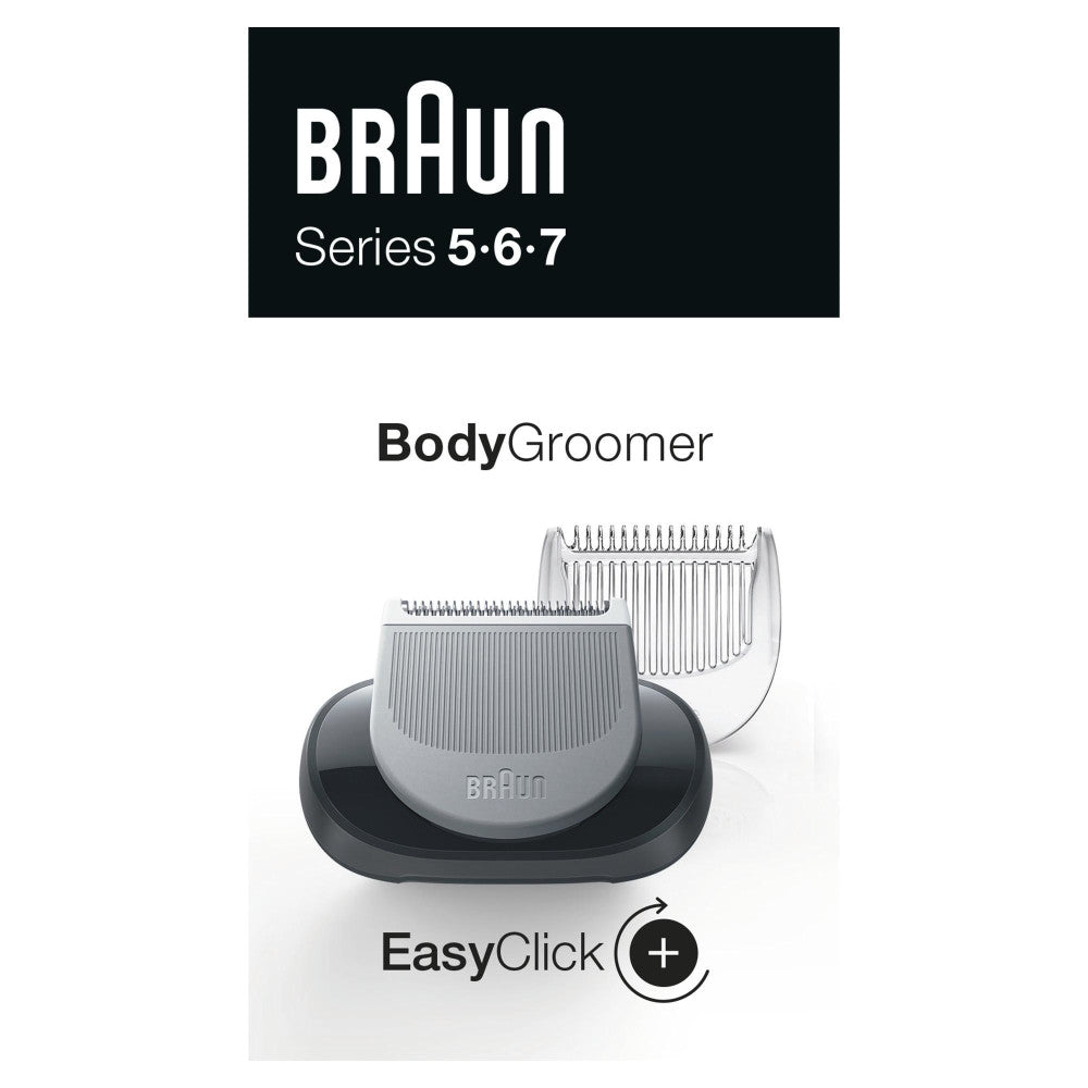 BRAUN EasyClick Bodygroomer Aufsatz für Series 5, 6 und 7 Elektrorasierer - Trimmen und Rasieren mit 3 Längeneinstellungen