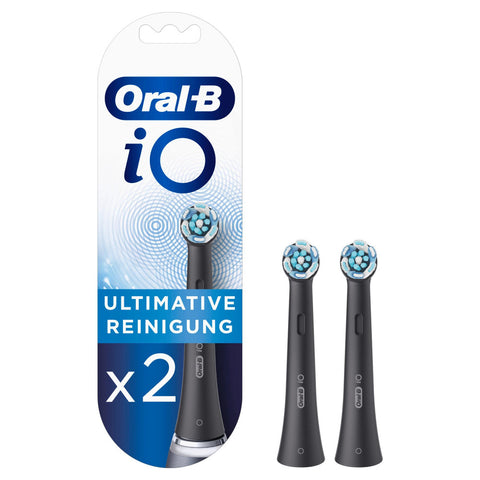 Oral-B iO Ultimative Reinigung Aufsteckbürsten Schwarz (2 Stück) - Effektive Plaqueentfernung