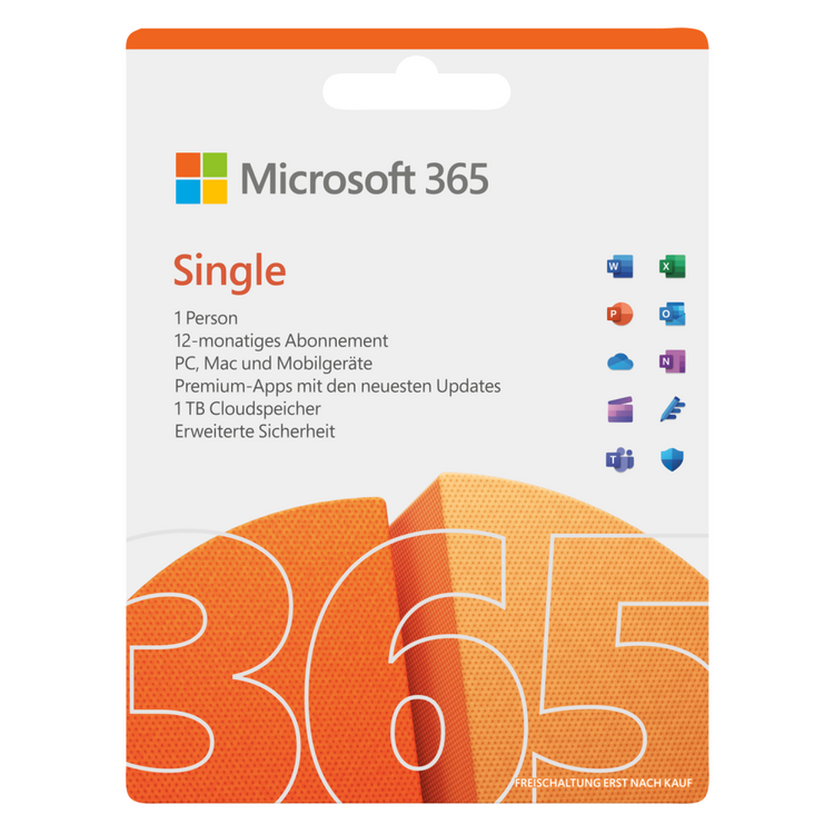 Microsoft Office 365 Single 12 Monate - Cloud-Speicher, automatisches Speichern & technischer Support