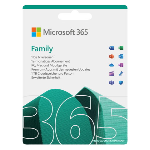 Microsoft Office 365 Family 12 Monate - Produktivität, Cloud-Speicher & Updates