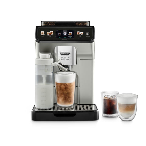 De'Longhi Eletta Explore Cold Brew ECAM450.65.S - Kaffeevollautomat Silber mit OneTouch-Funktion & LatteCrema-System