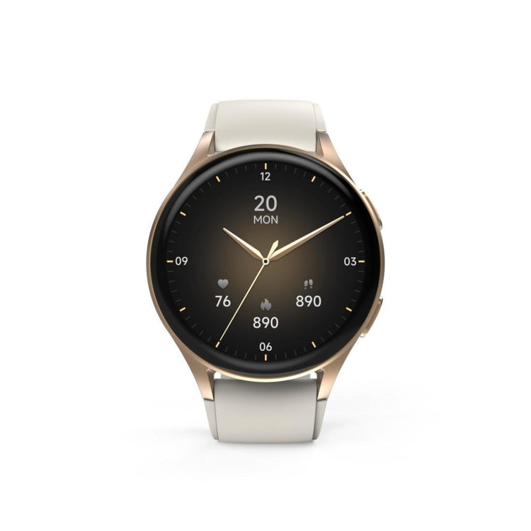 HAMA Smartwatch 8900, Gold/Beige mit AMOLED 1,3 Zoll, GPS und Alexa Integration