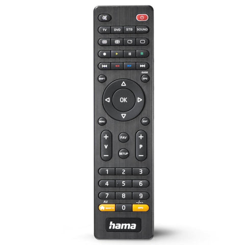 HAMA Universal-Fernbedienung TV für 4 Geräte, Infrarot mit App-Taste